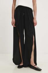 Answear Lab pantaloni femei, culoarea negru, lat, high waist BBYH-SPD05F_99X