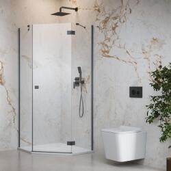 Radaway Cabina de dus pentagonala, cu usa pivotanta, antracit periat, Radaway Essenza Brushed GunMetal PTJ 1385010-92-01R, 1385051-01-01 (1385010-92-01R, 1385051-01-01)