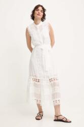 ANSWEAR rochie culoarea alb, maxi, evazată BMYH-SUD00O_00X (.032.iw)