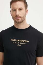 Karl Lagerfeld tricou din bumbac barbati, culoarea negru, cu imprimeu, 542224.755056 PPYH-TSM2RS_99B (542224.755056)