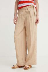 DKNY pantaloni femei, culoarea bej, drept, high waist, P4BKTW66 PPYH-SPD04R_80X