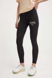 PUMA colanti SQUAD femei, culoarea negru, cu imprimeu, 677900 PPYH-LGD08N_99X