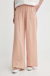 Roxy pantaloni de bumbac culoarea portocaliu, lat, high waist, ERJNP03546 PPYH-SPD0NA_24X