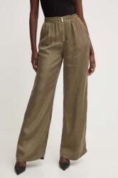 Answear Lab pantaloni femei, culoarea verde, lat, high waist BBYH-SPD05D_87X (36269.TWK)