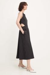 ANSWEAR rochie culoarea negru, midi, evazată BMYH-SUD00G_99X (CBAB2515iw)