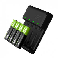 GreenCell Green Cell GC VitalCharger töltő + 4 db AA 2000mAh Ni-MH tölthető elem (GC-36002) - kulsoaksi