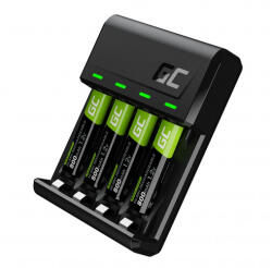 GreenCell Green Cell GC VitalCharger és 2xAA 2000mAh, 2xAAA 800mAh akkumulátor (GC-36122) - kulsoaksi