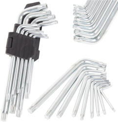 Verk Group Qtools hosszú Torx kulcs készlet 9 db, T10-T50, króm-vanádium