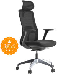 Mercury WISDOM ergonomikus irodai szék, fekete műanyag, sötétszürke