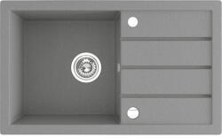 Laveo RINA csepptálcás szürke mosogató, automata dugókiemelős, helytakarékos szifonnal (SRP_511T) - mosibolt