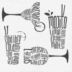 Pack Service Textúrált koktélszalvéta 2 rétegű 20x20 cm 100 lap/csomag - Mojito fehér