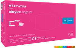 Mercator Medical magenta, nitril púdermentes magenta(intenzív pink) színű vizsgálókesztyű L