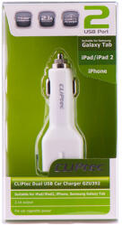 CLIPTEC Gzu392 Dual Usb Autós Töltő 2.1a Fehér (gzu392)