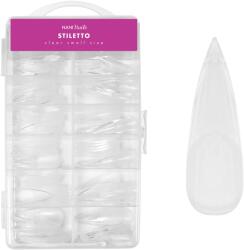 NANI tipsuri speciale în cutie, 120 buc. , 10 mărimi - Stiletto Clear, scurte