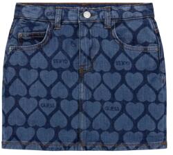 GUESS Деним пола за момиче покрита със сърца и надписи Guess