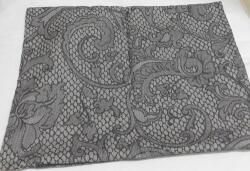 Látvány Textil Kft Kispárnahuzat cipzáros sötétszürke mintás kb: 30x50cm memory párnához