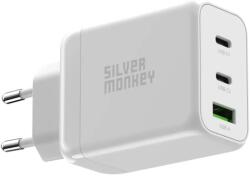 Silver Monkey GaN 65W wall charger 2x USB-C PD 1x USB-A QC 3.0 - white (QC-GAN65-SM) - vexio