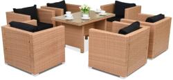 Garden Point Roma Premium 6 technorattán kerti bútorok, mézszínű (GAP418-FIE)