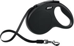 flexi FLEXI Classic, lesă bandă retractabilă câini, nylon, negru, M(25kg, 5m)