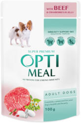 Optimeal OPTIMEAL, XS-XL, Vită, plic hrană umedă câini, (în aspic), 100g