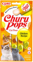 Inaba Foods INABA CIAO Churu Pops, Pui, recompense lichide fără cereale pisici, topping pate, 15g x 4