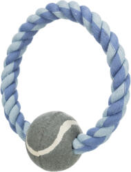 TRIXIE TRIXIE, jucărie cerc din sfoară cu minge de tenis câini, 6cm x 18cm, multicolor