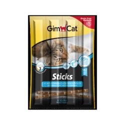 GimCat GIMCAT Sticks, Somon și Cod, punguță recompense fără cereale pisici, 20g