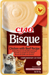 Inaba Foods INABA Ciao Bisque, Pui și Vită, recompense fără cereale pisici, (piure) INABA Ciao Bisque, Pui și Vită, plic recompense fără cereale pisici, (piure), 40g