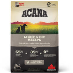 ACANA ACANA Dog Light & Fit, hrană uscată fără cereale câini, metabolism ACANA Heritage Light & Fit, hrană uscată fără cereale câini, managemetul greutății, 2kg