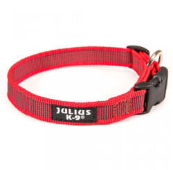 Julius-K9 JULIUS-K9 Color & Gray, zgardă ajustabilă cu mâner câini, nylon, 25mm x 39-45cm, roșu