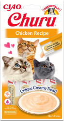 Inaba Foods INABA CIAO Churu Piure, Pui, recompense lichide fără cereale pisici, topping cremos, 14g x 4