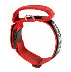 Julius-K9 JULIUS-K9 Color & Gray, zgardă ajustabilă cu mâner câini, nylon, 40mm x 38-53cm, roșu cu gri