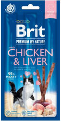 Brit BRIT Premium By Nature, recompense fără cereale pisici, batoane, Pui și Ficat, 3buc