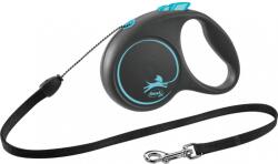flexi FLEXI Black Design, lesă șnur retractabilă câini, poliester, albastru, S(12kg, 5m)