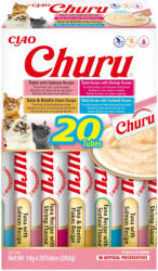 Inaba Foods INABA Churu Tuna & Seafood Varieties (Ton și Somon|Creveți|Fulgi de Bonito|Fructe de Mare), cutie, tub recompense fără cereale pisici, (topping), 280g