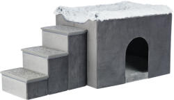 TRIXIE TRIXIE Harvey, căsuța asimetric câini, L-XL, poliester, pliabil, pernă reversibilă, gri și alb, 119 x 47 x 50 cm