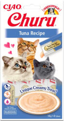 Inaba Foods INABA CIAO Churu Piure, Ton, recompense lichide monoproteice fără cereale pisici, topping cremos, 14g x 4