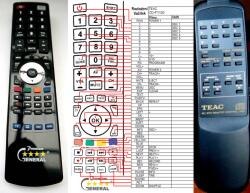 General TEAC RC-673 - kompatibilis General márkájú távirányító