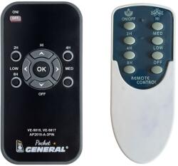General TRISTAR VE-5815, VE-5817 - Mennyezeti ventillátor távirányító duplikátum