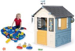 Smoby Set căsuță stație meteorologică cu joc de apă Lock Box în valiză Cele patru anotimpuri 4 Seasons Playhouse Smoby cu 3 bărci figurine (SM810731-9) Casuta pentru copii