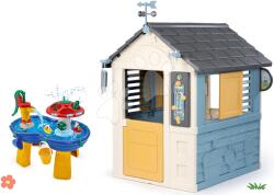 Smoby Set căsuță stație meteorologică cu joc de apă măsuța Amphie Cele patru anotimpuri 4 Seasons Playhouse Smoby cu bărci și figurine (SM810731-10) Casuta pentru copii