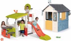 Smoby Set căsuță stație meteorologică cu centru sport Cele patru anotimpuri 4 Seasons Playhouse Smoby și tobogan de 1, 5 m (SM810731-19) Casuta pentru copii