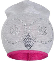 NEW BABY Tavaszi sapka New Baby bagoly szürke - rózsaszín - pindurka