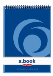 Herlitz Notes A5 Herlitz X. BOOK cu spira, 50 file, Dictando, Albastru (0110510/ALBASTRU)