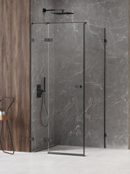 NEW TRENDY Avexa Black zuhanykabin 100x80 cm négyszögletes fekete matt/átlátszó üveg EXK-1566 (EXK1566)