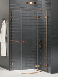NEW TRENDY Avexa Copper Brushed zuhanykabin 100x80 cm négyszögletes réz csiszolt/átlátszó üveg EXK-3638