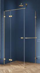 NEW TRENDY Avexa Gold Brushed zuhanykabin 110x90 cm négyszögletes arany csiszolt/átlátszó üveg EXK-3030