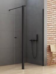 NEW TRENDY New Soleo Black zuhanykabin fal walk-in 70 cm fekete matt/átlátszó üveg K-0777 (K0777)