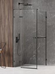 NEW TRENDY Avexa Black zuhanykabin 100x90 cm négyszögletes fekete matt/átlátszó üveg EXK-2549 (EXK2549)