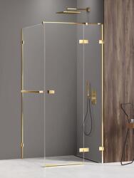 NEW TRENDY Avexa Gold Shine zuhanykabin 90x80 cm négyszögletes arany fényes/átlátszó üveg EXK-3199 (EXK3199)